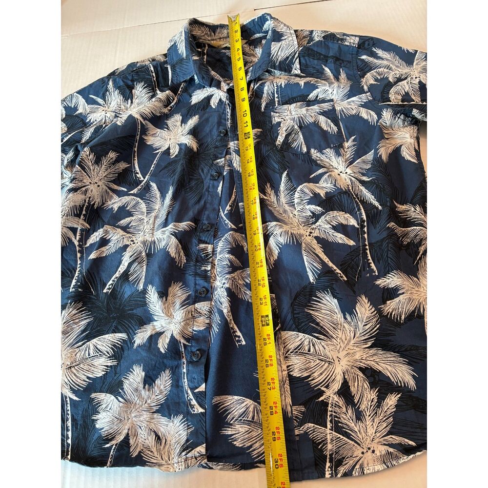 Colours Alexander Julian Men’s L Hawaiian Shirt Palm Tree Tropical Blue Cotton - Picture 2 of 6